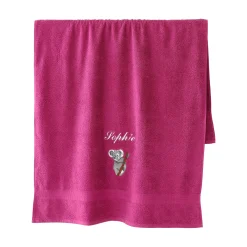 Badhanddoek|Handdoek En Badlaken Kids<Colombine Badstof met geborduurd koalamotief, gepersonaliseerd - 420 g/m2 heideblauw