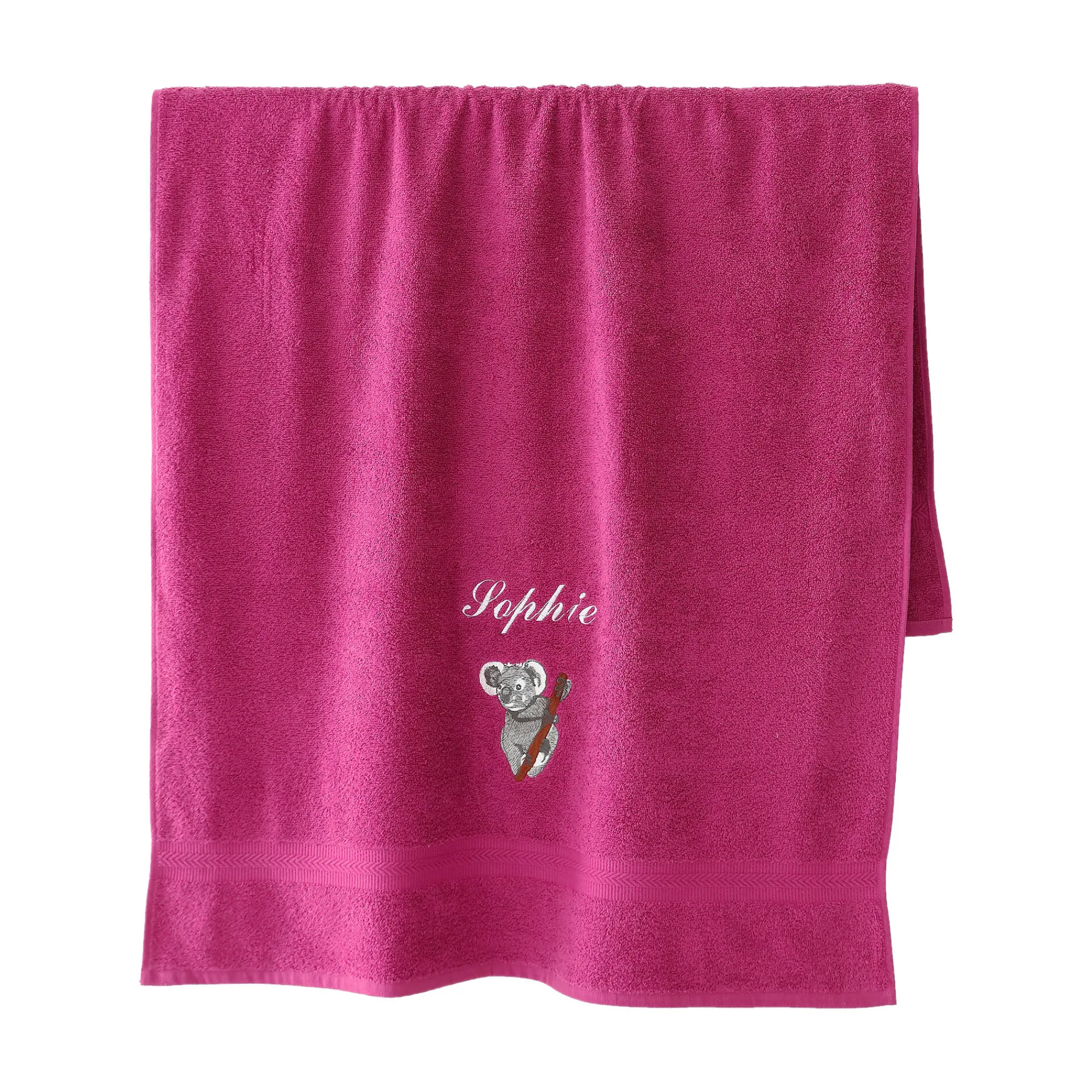 Badhanddoek|Handdoek En Badlaken Kids<Colombine Badstof met geborduurd koalamotief, gepersonaliseerd - 420 g/m2 heideblauw