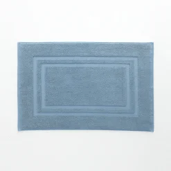 Badmatje<Colombine Badtapijtje in badstof met dubbele sierrand jeansblauw