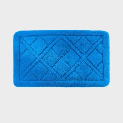 Badmatje<Blancheporte Badtapijtje met ruitjesmotief felblauw