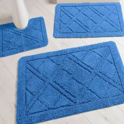 Badmatje<Blancheporte Badtapijtje met ruitjesmotief felblauw