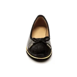 Feestelijke Schoenen|Ballerina's<PédiConfort Ballerina met sleehak en comfortbreedte, in gelakt leer - zwart