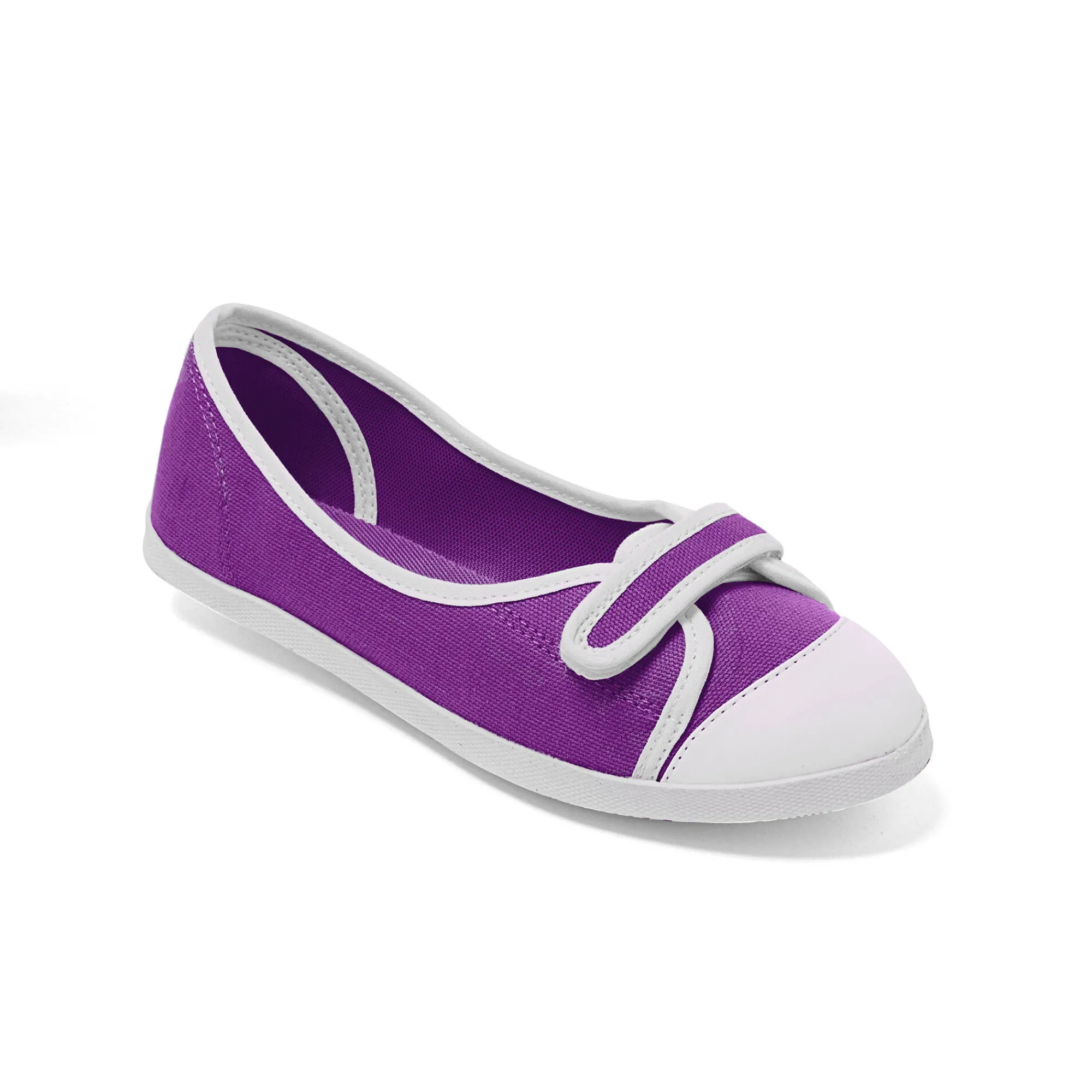 Ballerina's|Schoenen<Blancheporte Ballerina's in canvas paars / wit