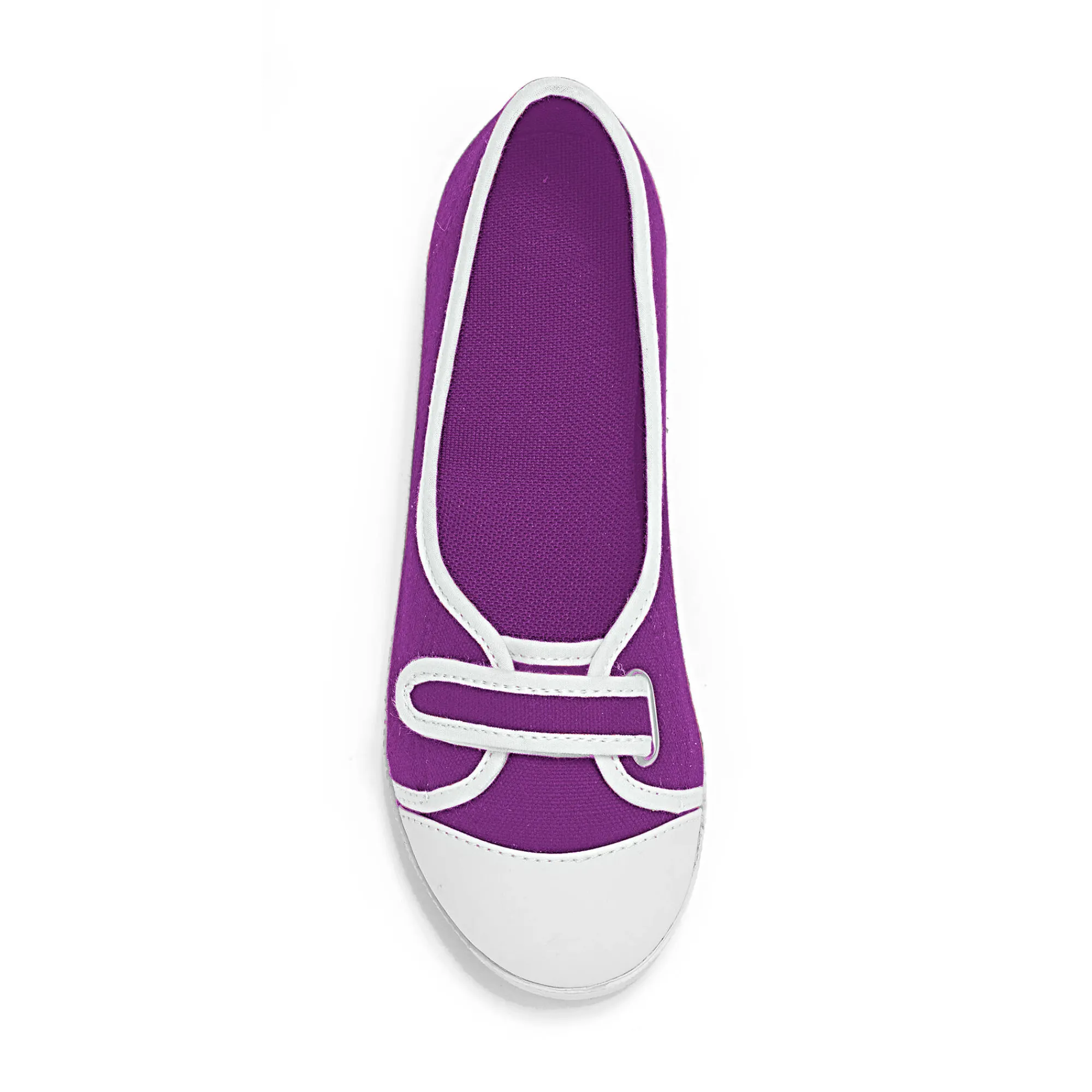 Ballerina's|Schoenen<Blancheporte Ballerina's in canvas paars / wit