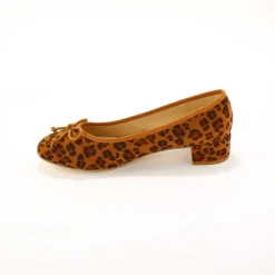 Feestelijke Schoenen|Ballerina's<Blancheporte Ballerina's met hak, luipaardprint beige / zwart