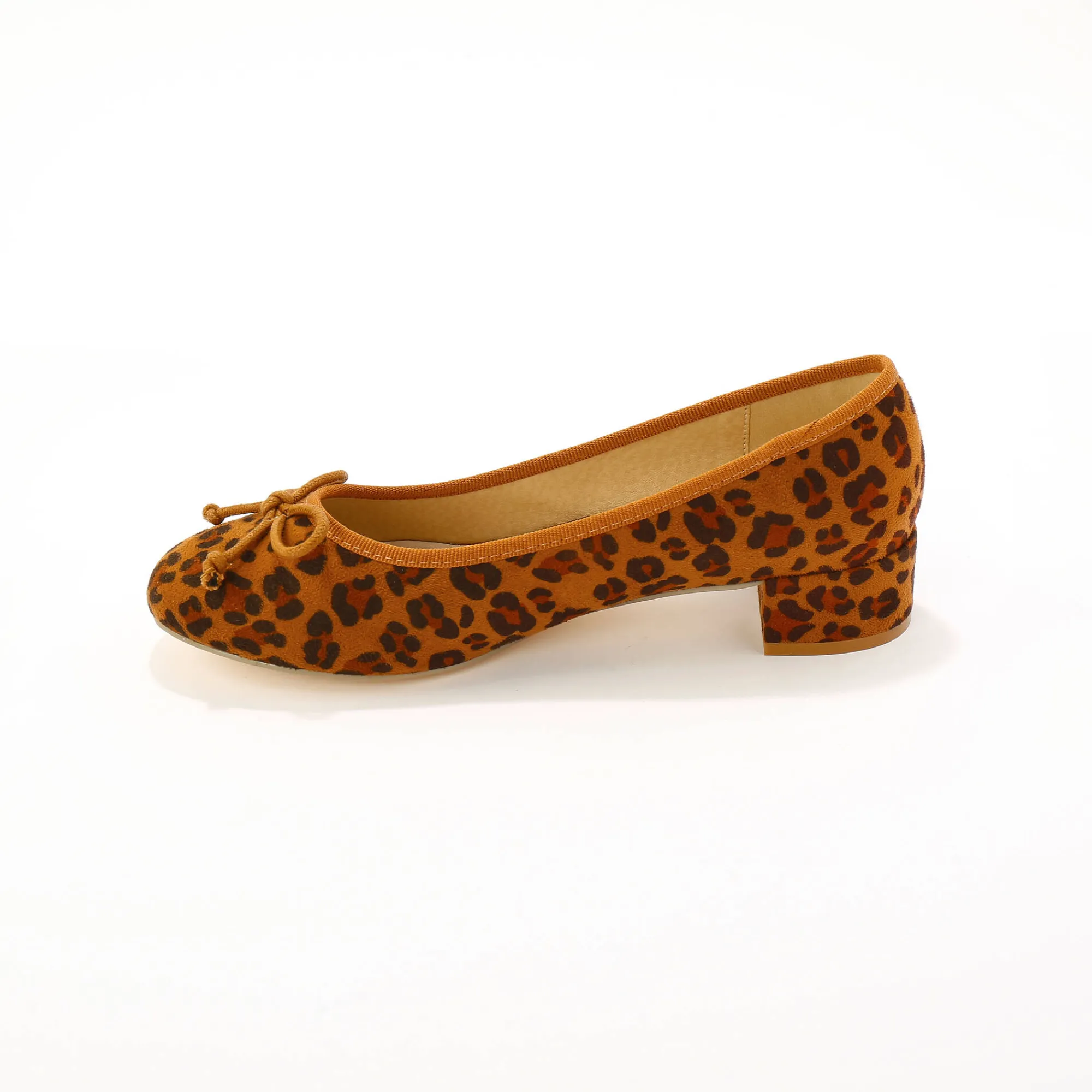 Feestelijke Schoenen|Ballerina's<Blancheporte Ballerina's met hak, luipaardprint beige / zwart