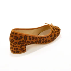 Feestelijke Schoenen|Ballerina's<Blancheporte Ballerina's met hak, luipaardprint beige / zwart