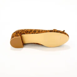 Feestelijke Schoenen|Ballerina's<Blancheporte Ballerina's met hak, luipaardprint beige / zwart