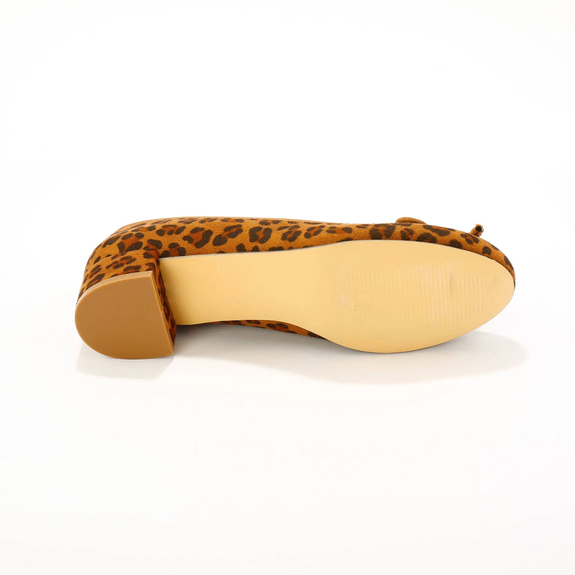 Feestelijke Schoenen|Ballerina's<Blancheporte Ballerina's met hak, luipaardprint beige / zwart