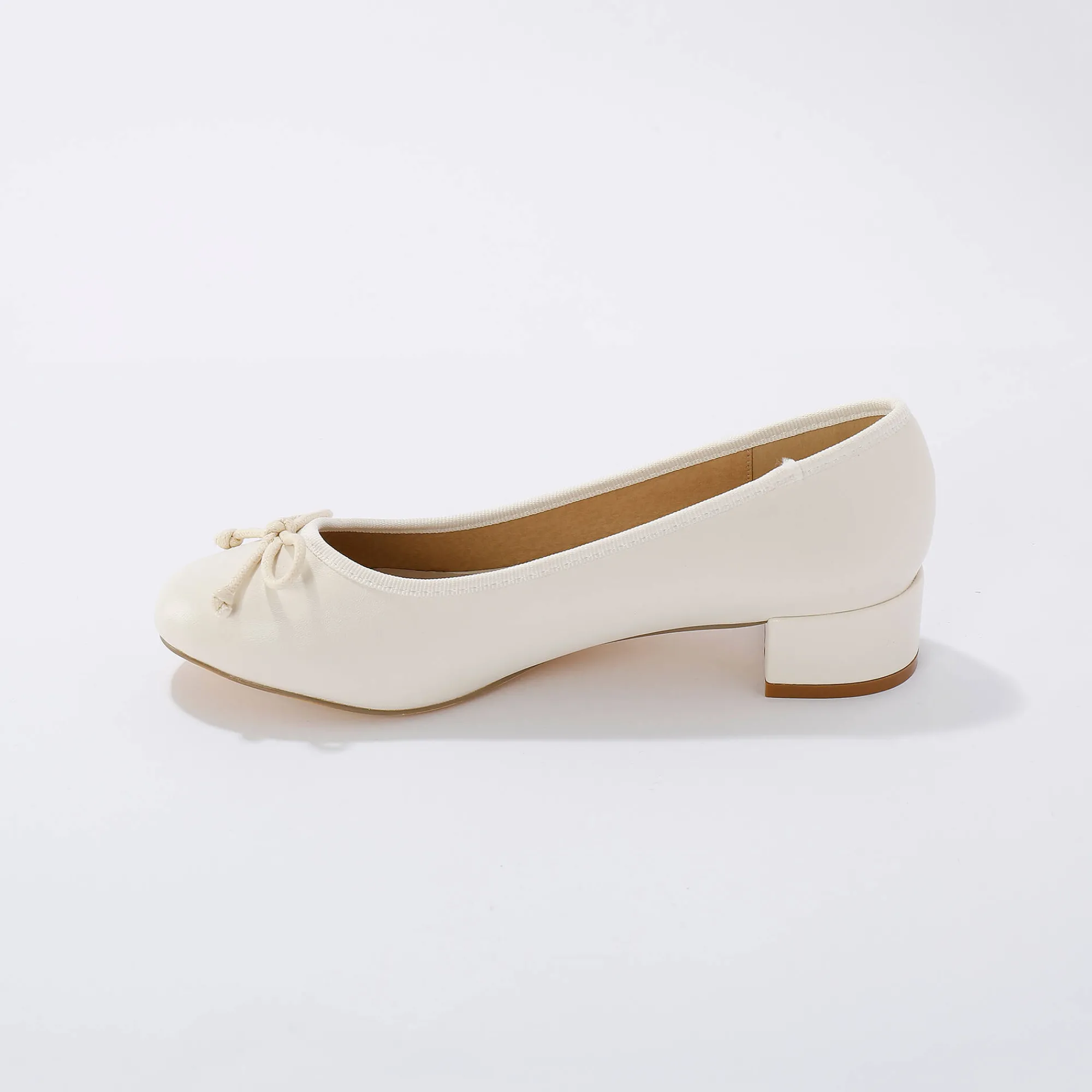 Ballerina's|Schoenen<Blancheporte Ballerina's met klein hakje crème