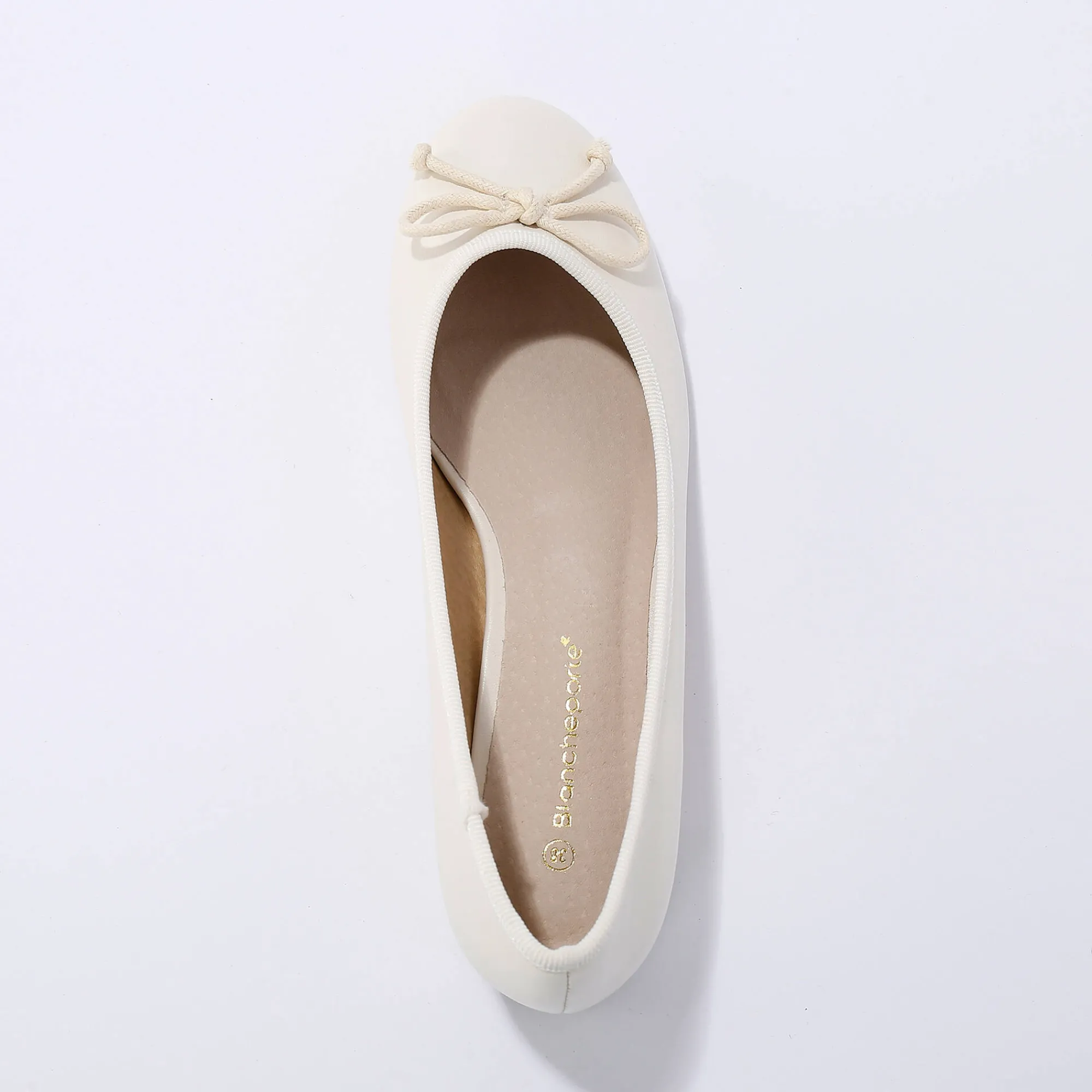 Ballerina's|Schoenen<Blancheporte Ballerina's met klein hakje crème