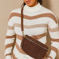 Accessoires En Juwelen<Blancheporte Bananentasje in ribvelours chocolade
