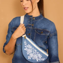 Accessoires En Juwelen<Blancheporte Bananentasje met jeanseffect, met borduursel en rits blauw