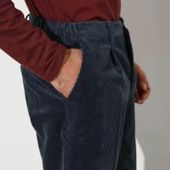 Broek<Blancheporte Bandplooibroek in velours met elastische tailleband marine