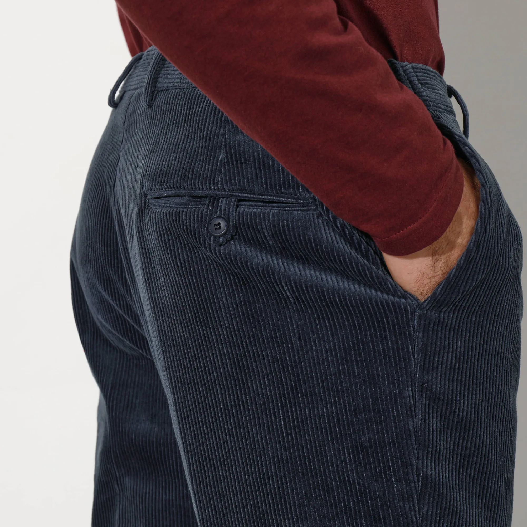 Broek<Blancheporte Bandplooibroek in velours met elastische tailleband marine