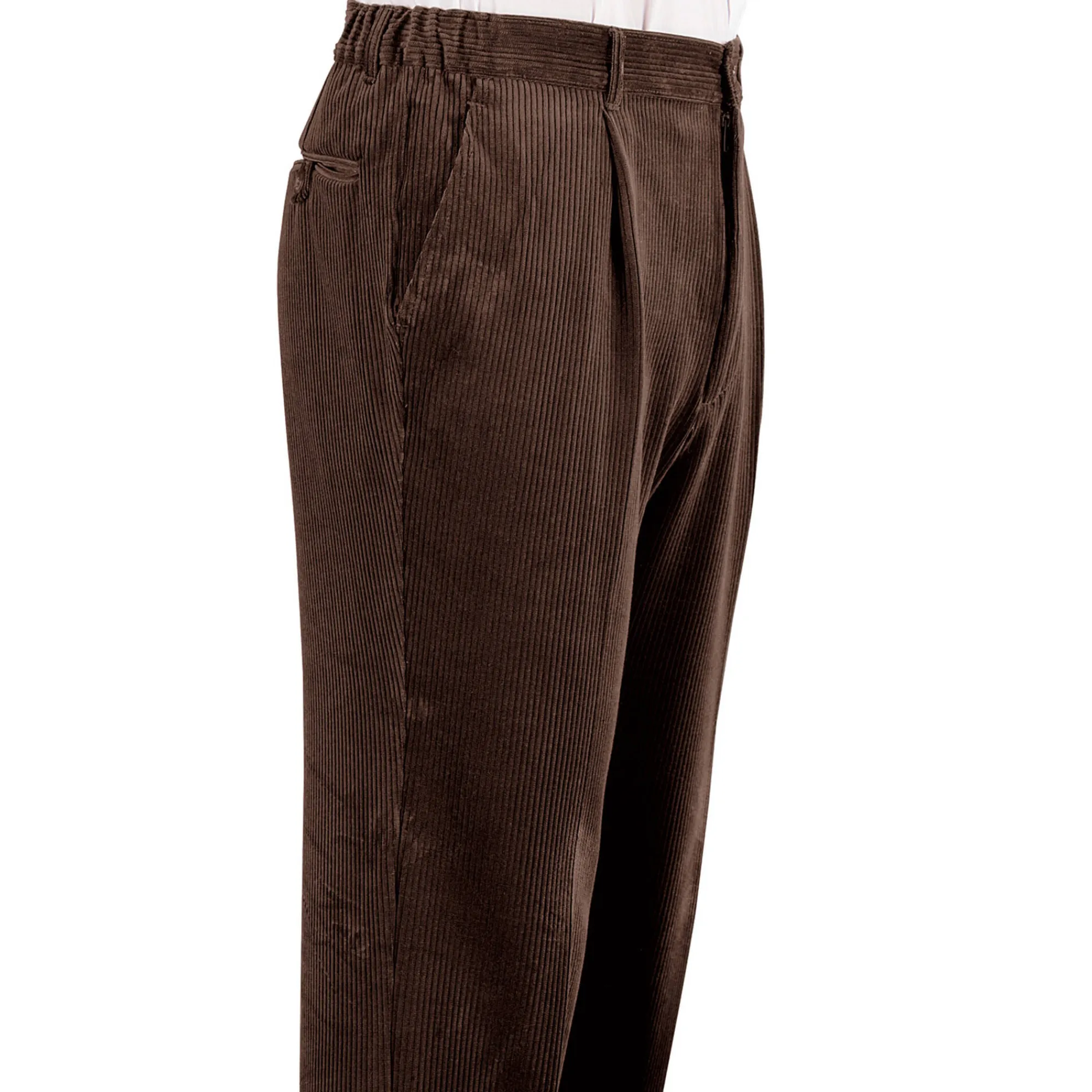 Broek<Blancheporte Bandplooibroek in velours met elastische tailleband kastanje