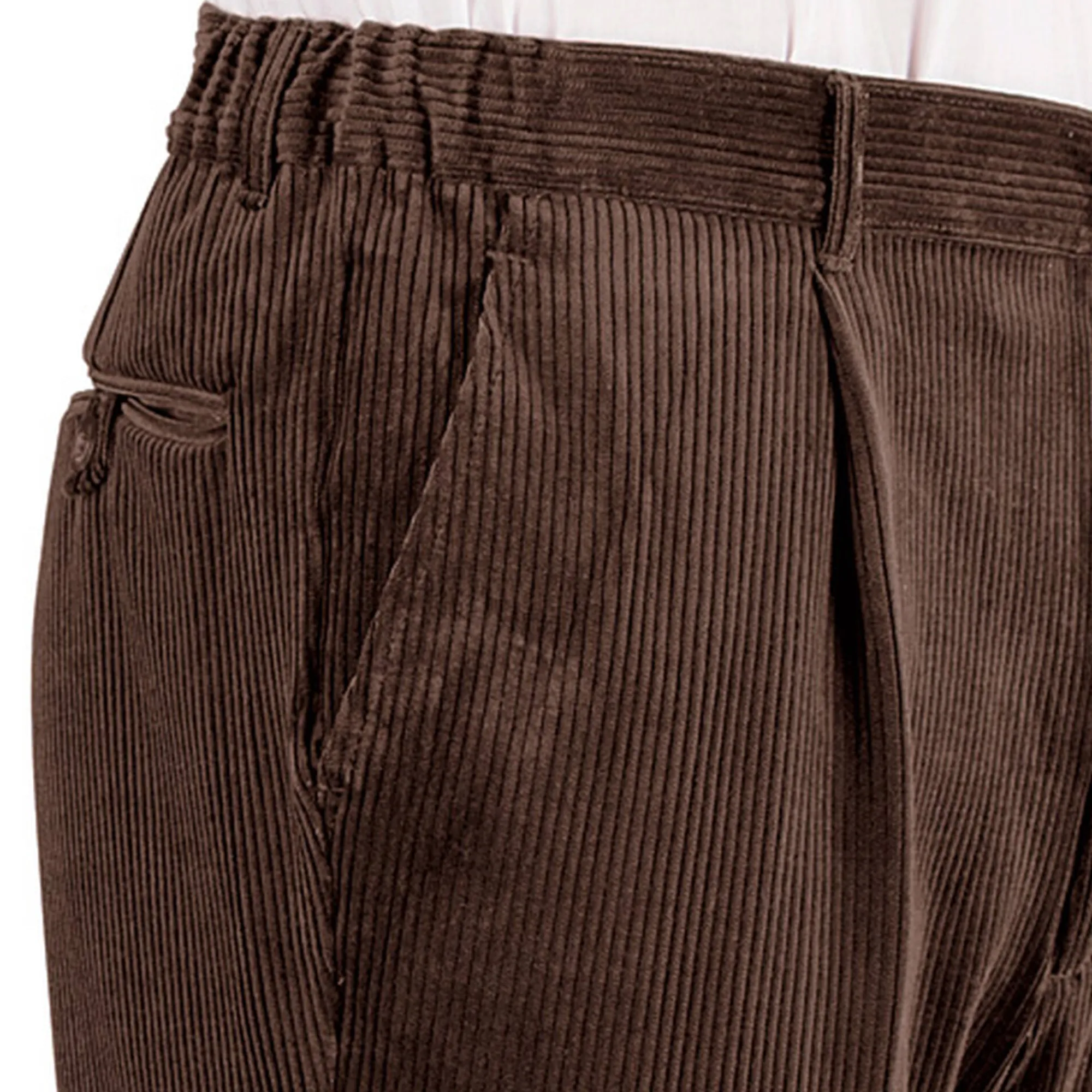 Broek<Blancheporte Bandplooibroek in velours met elastische tailleband kastanje