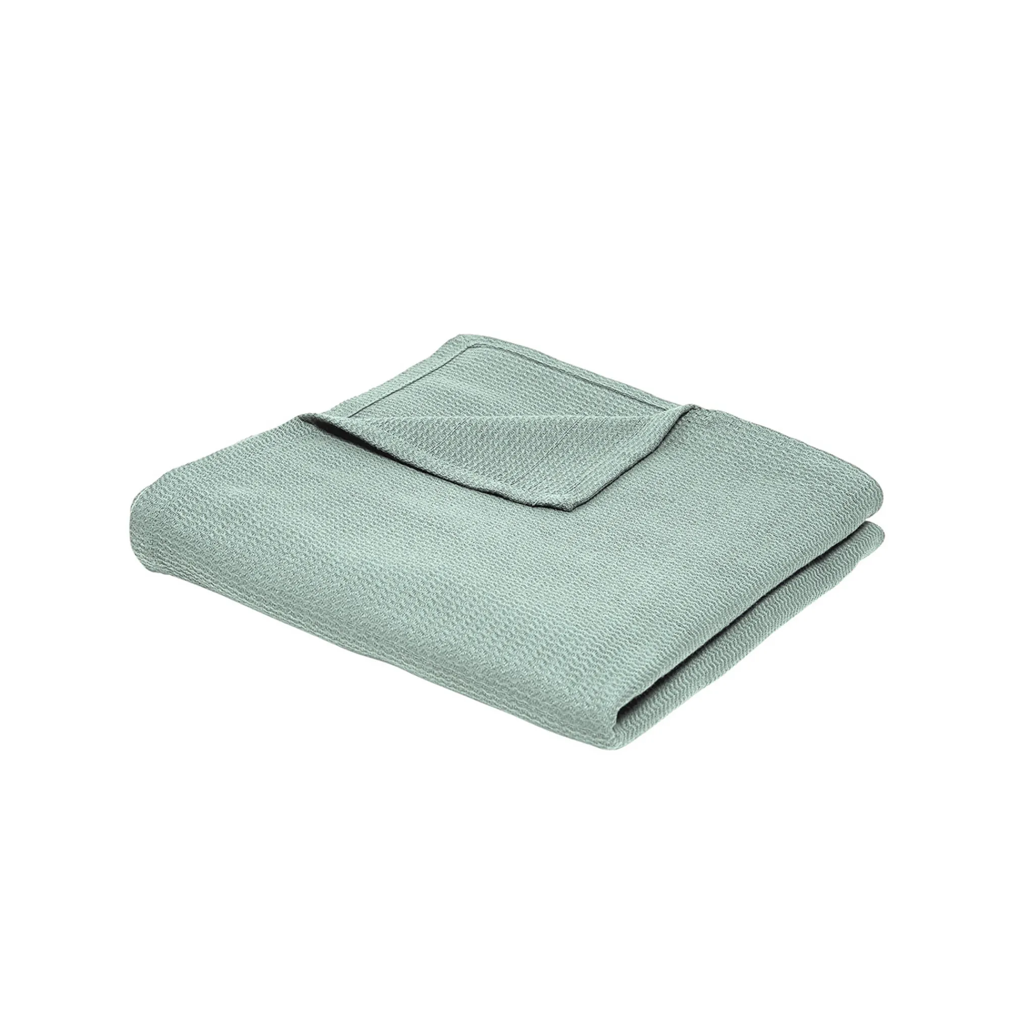 Plaid<Blancheporte Bankdeken of plaid uni honingraat - katoen celadon