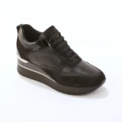 Baskets En Sneakers|Schoenen<Blancheporte Baskets compensées cuir zwart