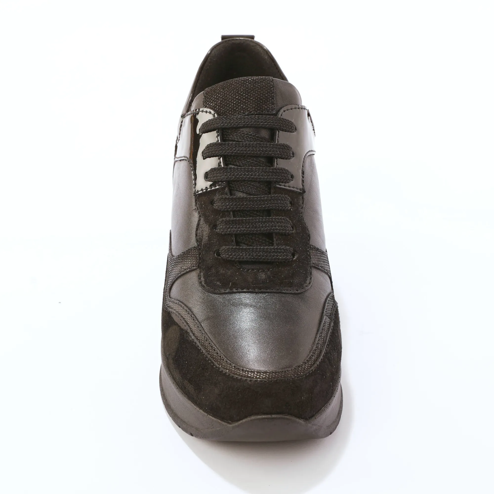 Baskets En Sneakers|Schoenen<Blancheporte Baskets compensées cuir zwart