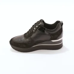 Baskets En Sneakers|Schoenen<Blancheporte Baskets compensées cuir zwart