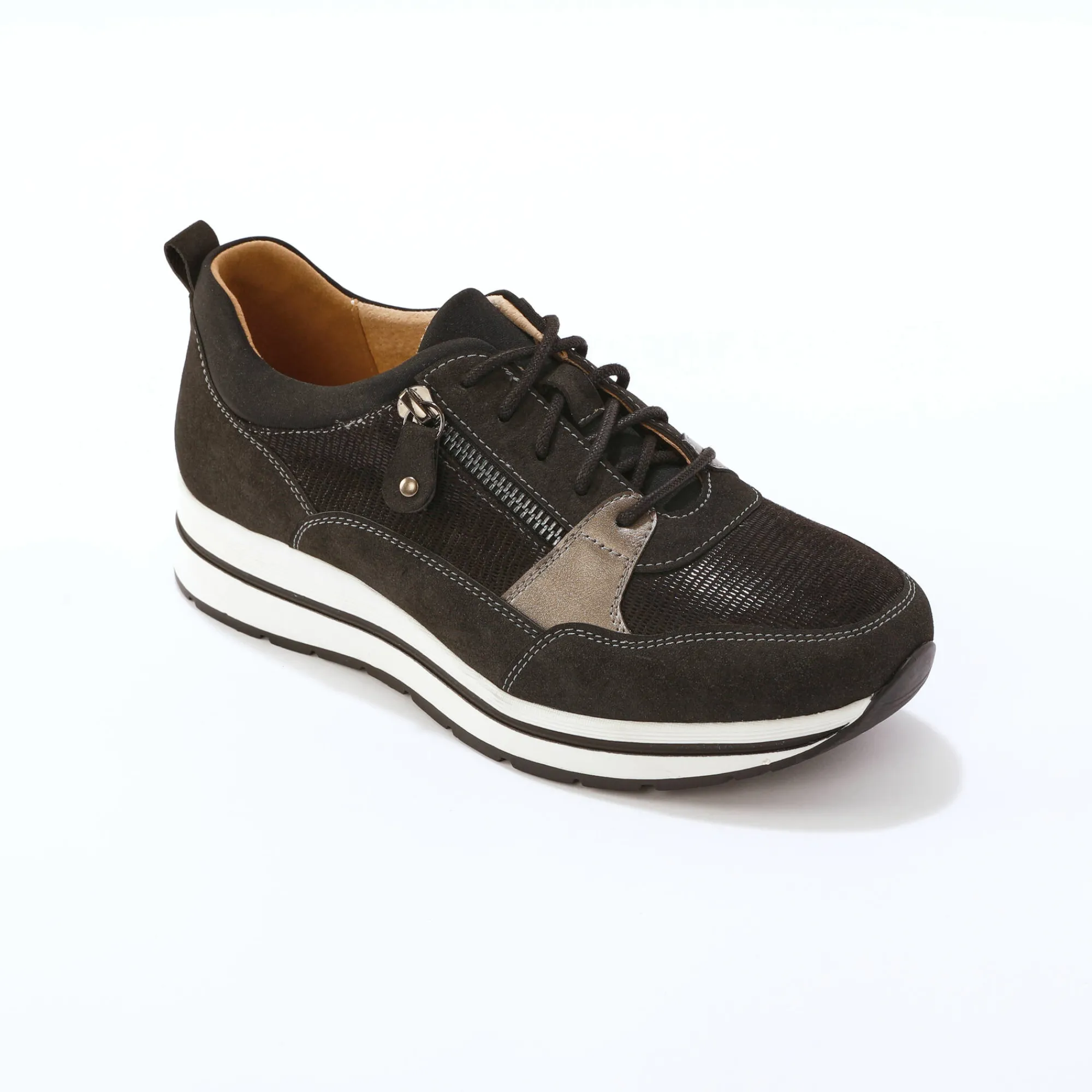 Baskets En Sneakers|Schoenen<Blancheporte Baskets compensées zippées et lacées zwart