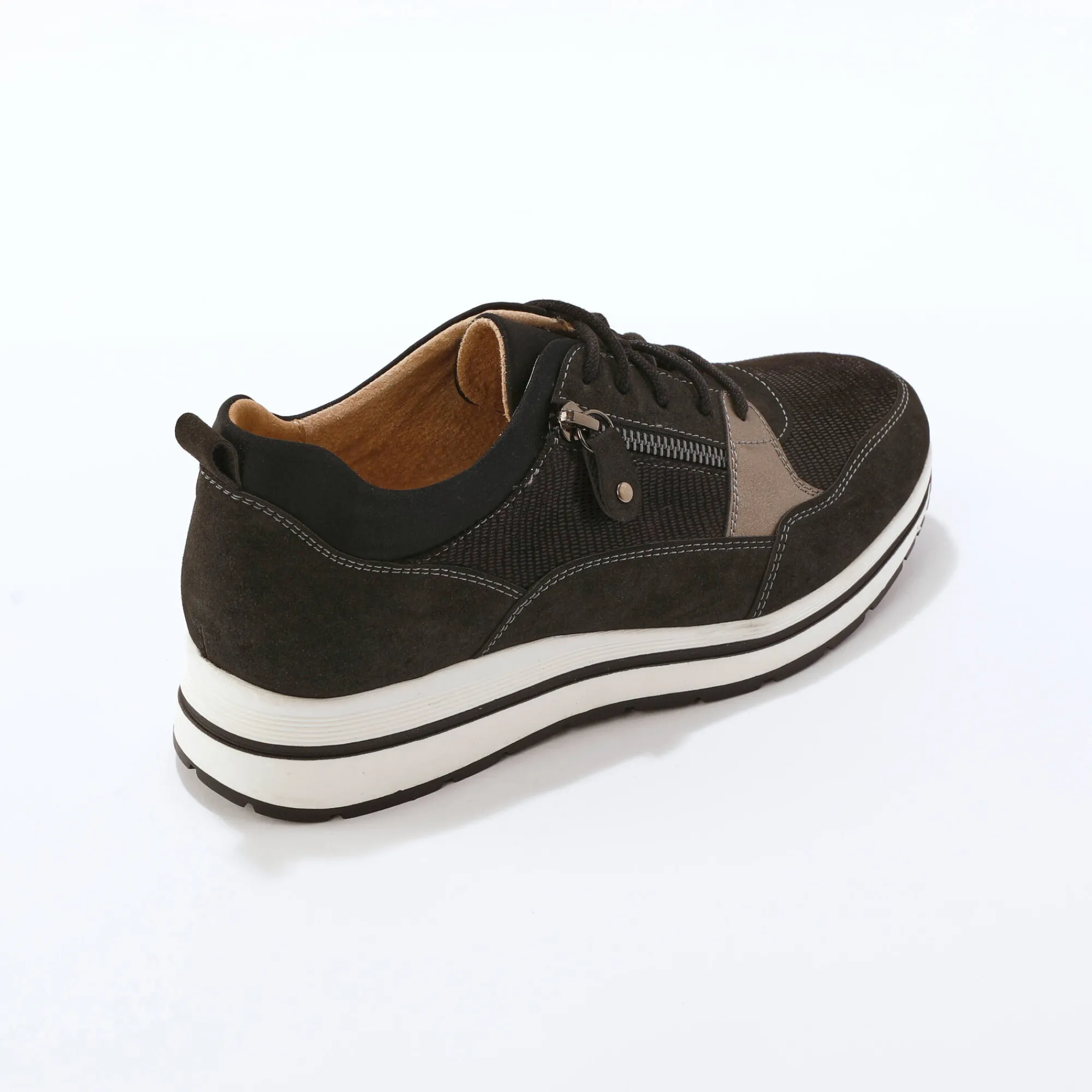 Baskets En Sneakers|Schoenen<Blancheporte Baskets compensées zippées et lacées zwart