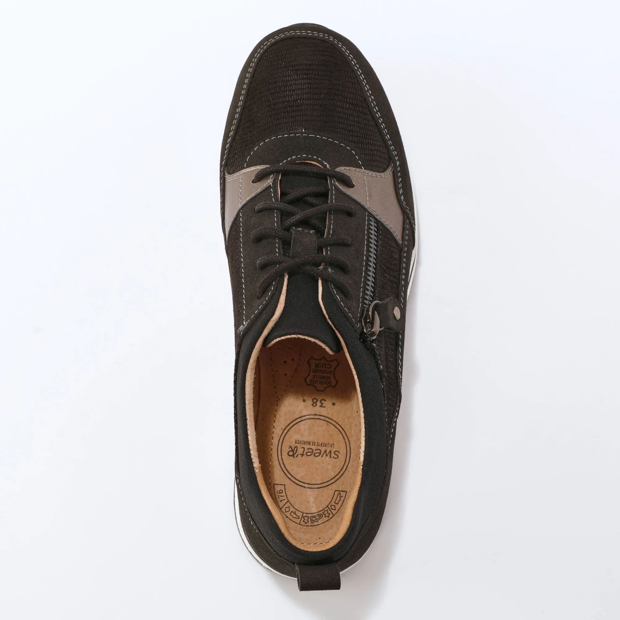 Baskets En Sneakers|Schoenen<Blancheporte Baskets compensées zippées et lacées zwart
