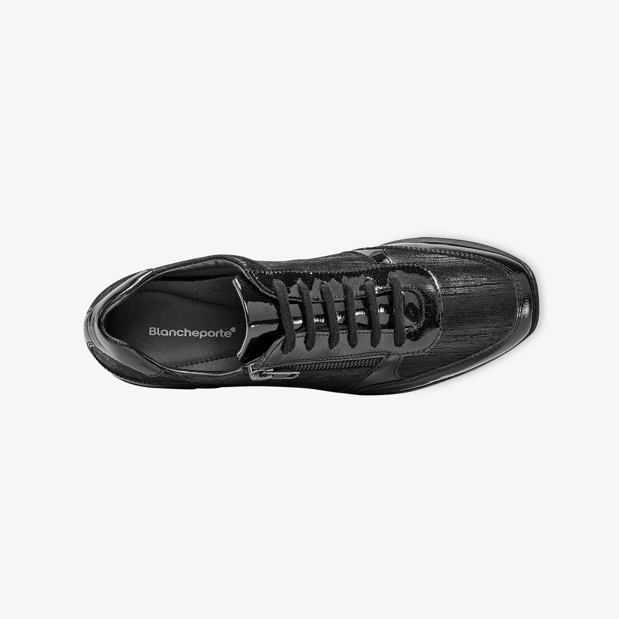 Baskets En Sneakers|Schoenen<Blancheporte Baskets met sleehak in gelakt leer met LWG-certificaat - zwart