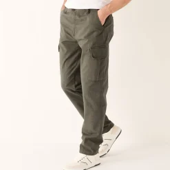 Broek<Blancheporte Battlebroek in katoen kaki