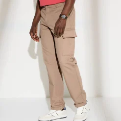 Broek<Blancheporte Battlebroek in katoen zandkleur