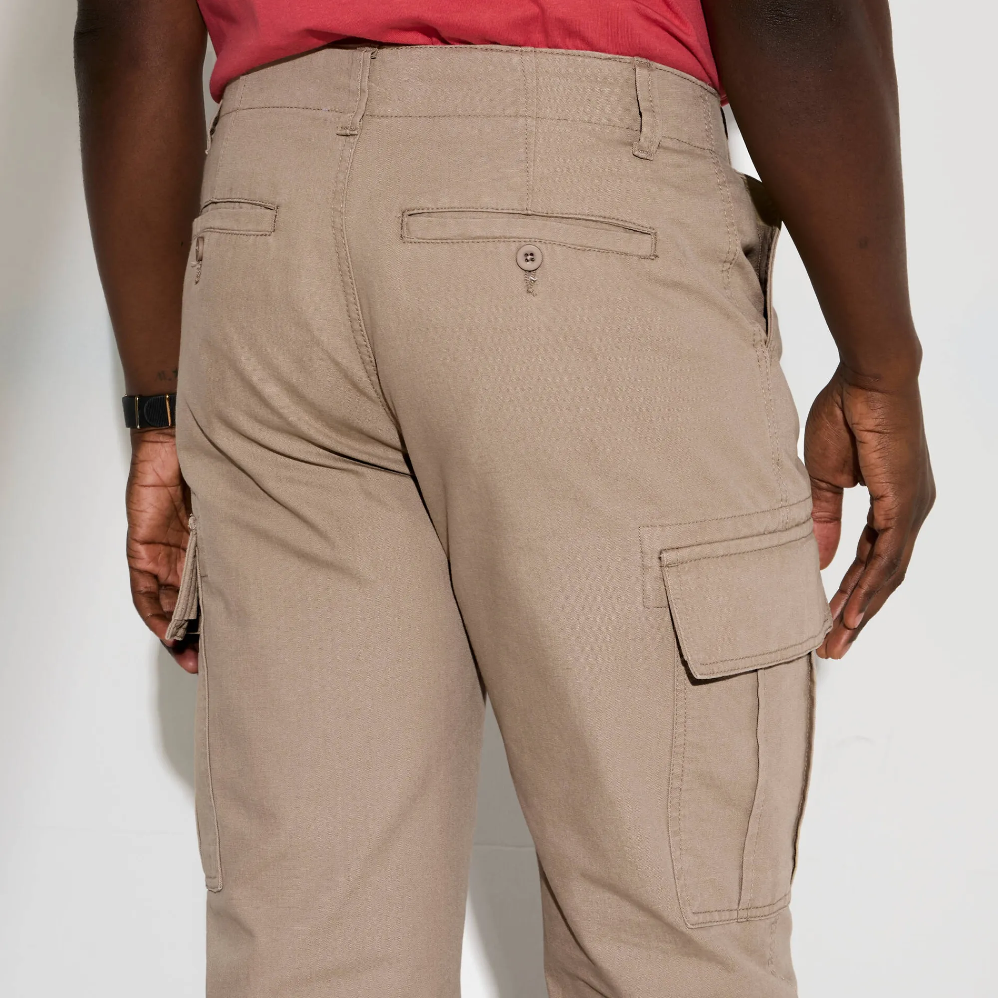 Broek<Blancheporte Battlebroek in katoen zandkleur