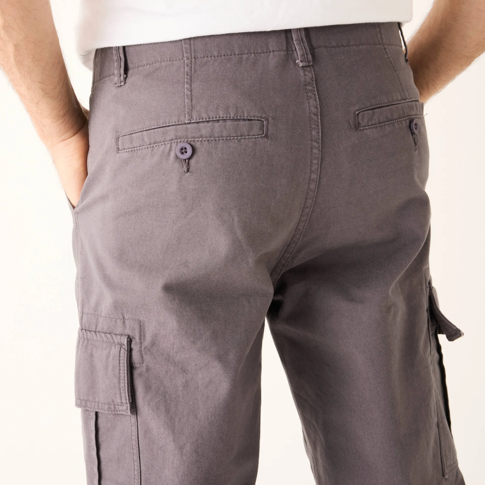 Broek<Blancheporte Battlebroek in katoen antraciet