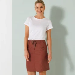 Rok<Blancheporte Battlerok in popeline terracotta