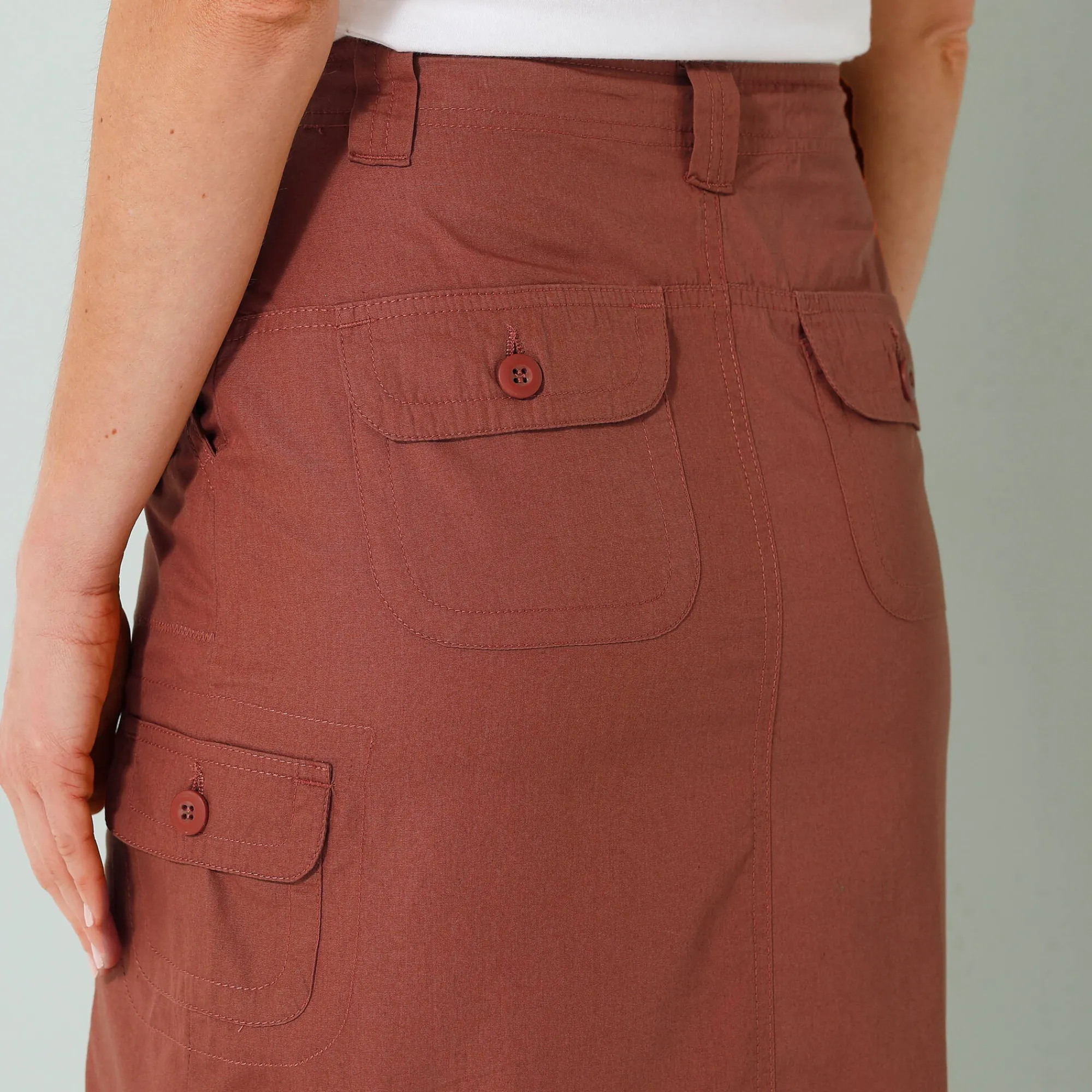 Rok<Blancheporte Battlerok in popeline terracotta