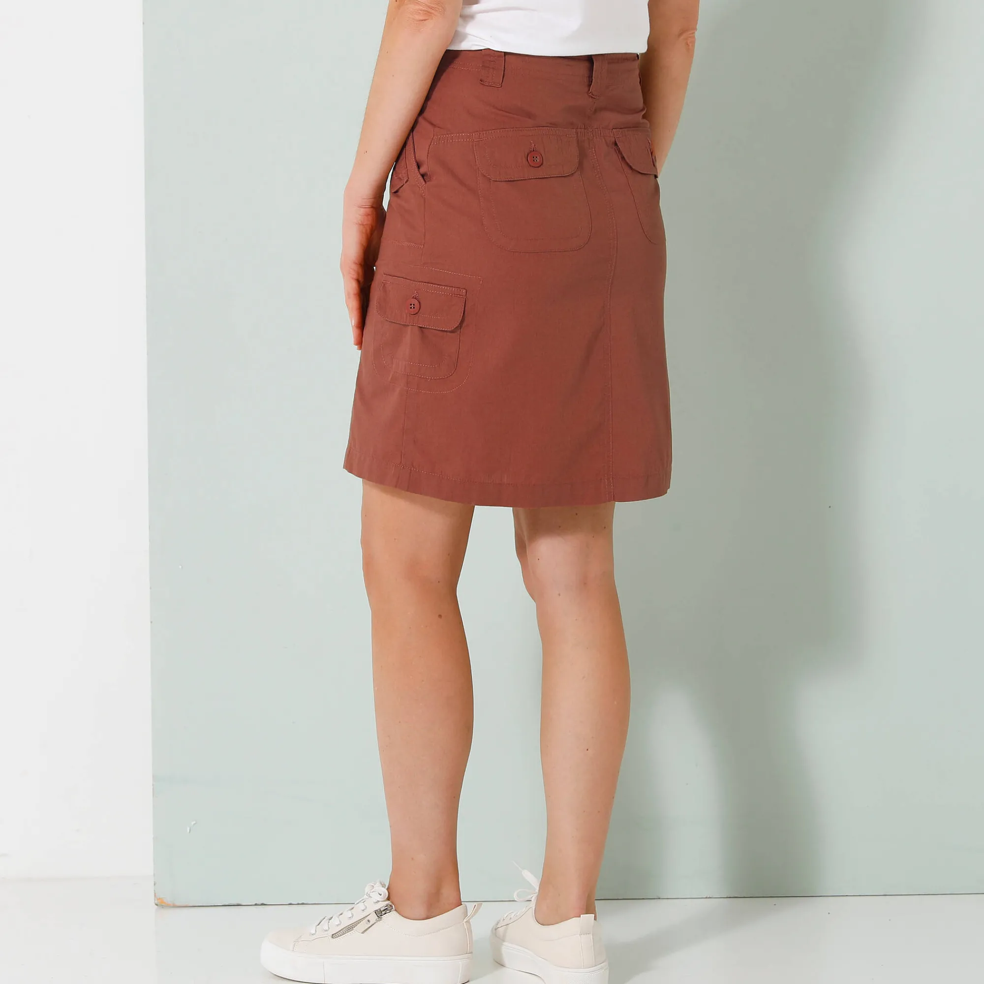 Rok<Blancheporte Battlerok in popeline terracotta