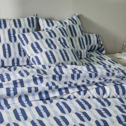 Fantasie Bedlinnen|Vlak Laken<Blancheporte Bedlinnen Adam in bedrukt katoen blauw