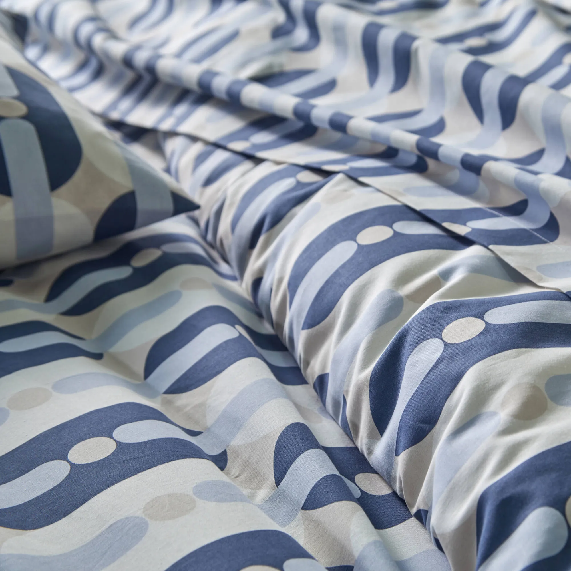Fantasie Bedlinnen|Vlak Laken<Blancheporte Bedlinnen Adam in bedrukt katoen blauw