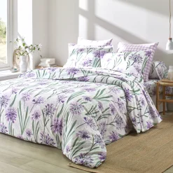 Fantasie Bedlinnen|Vlak Laken<Colombine Bedlinnen Agapanthe in katoen, met bloemenprint parma