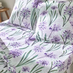 Fantasie Bedlinnen|Vlak Laken<Colombine Bedlinnen Agapanthe in katoen, met bloemenprint parma
