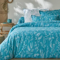Fantasie Bedlinnen|Kussensloop<Colombine Bedlinnen Alessia in katoen met bloemenprint blauw