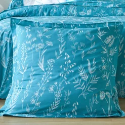 Fantasie Bedlinnen|Kussensloop<Colombine Bedlinnen Alessia in katoen met bloemenprint blauw