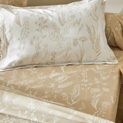 Fantasie Bedlinnen|Dekbedovertrek<Colombine Bedlinnen Alessia in katoen met bloemenprint zandkleur