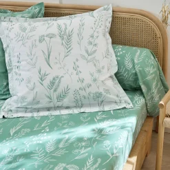 Fantasie Bedlinnen<Colombine Bedlinnen Alessia in katoen met bloemenprint groen