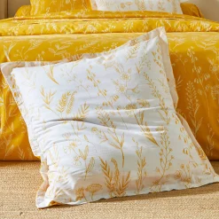 Fantasie Bedlinnen|Vlak Laken<Colombine Bedlinnen Alessia in katoen met bloemenprint geel