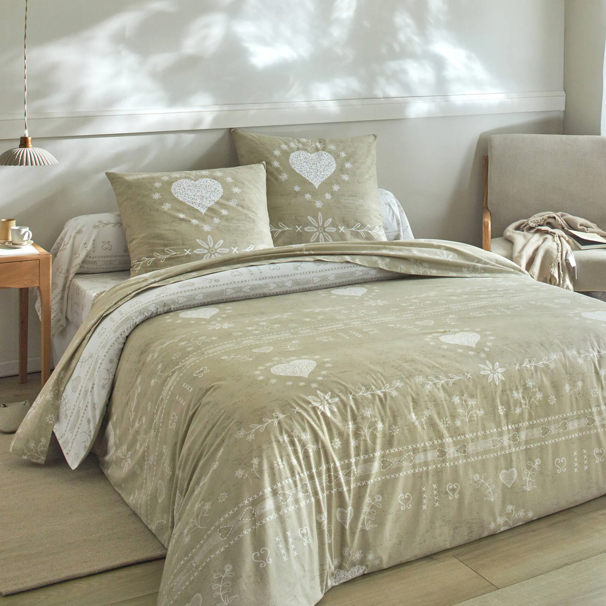 Fantasie Bedlinnen|Vlak Laken<Blancheporte Bedlinnen Anceny in katoen beige