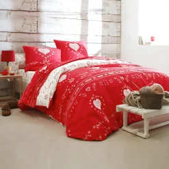 Fantasie Bedlinnen|Vlak Laken<Blancheporte Bedlinnen Anceny in katoen rood