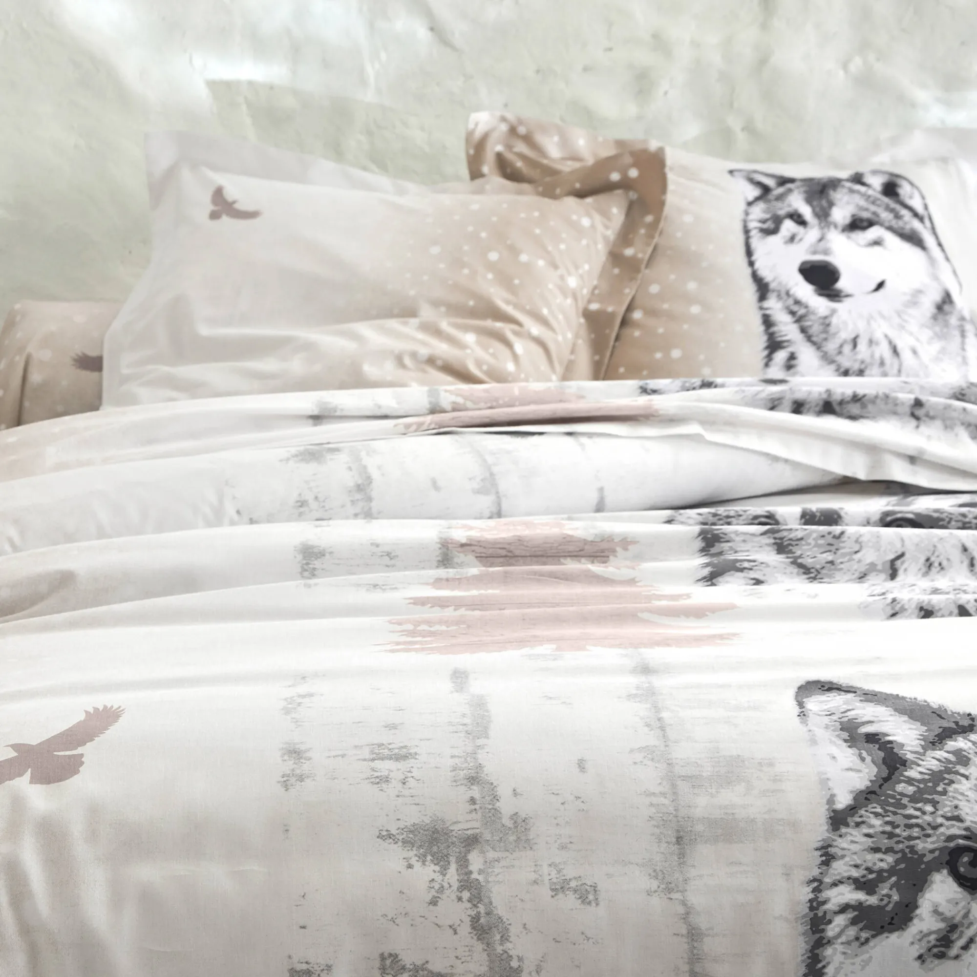 Fantasie Bedlinnen|Vlak Laken<Blancheporte Bedlinnen Artic, in bedrukt flanel taupe