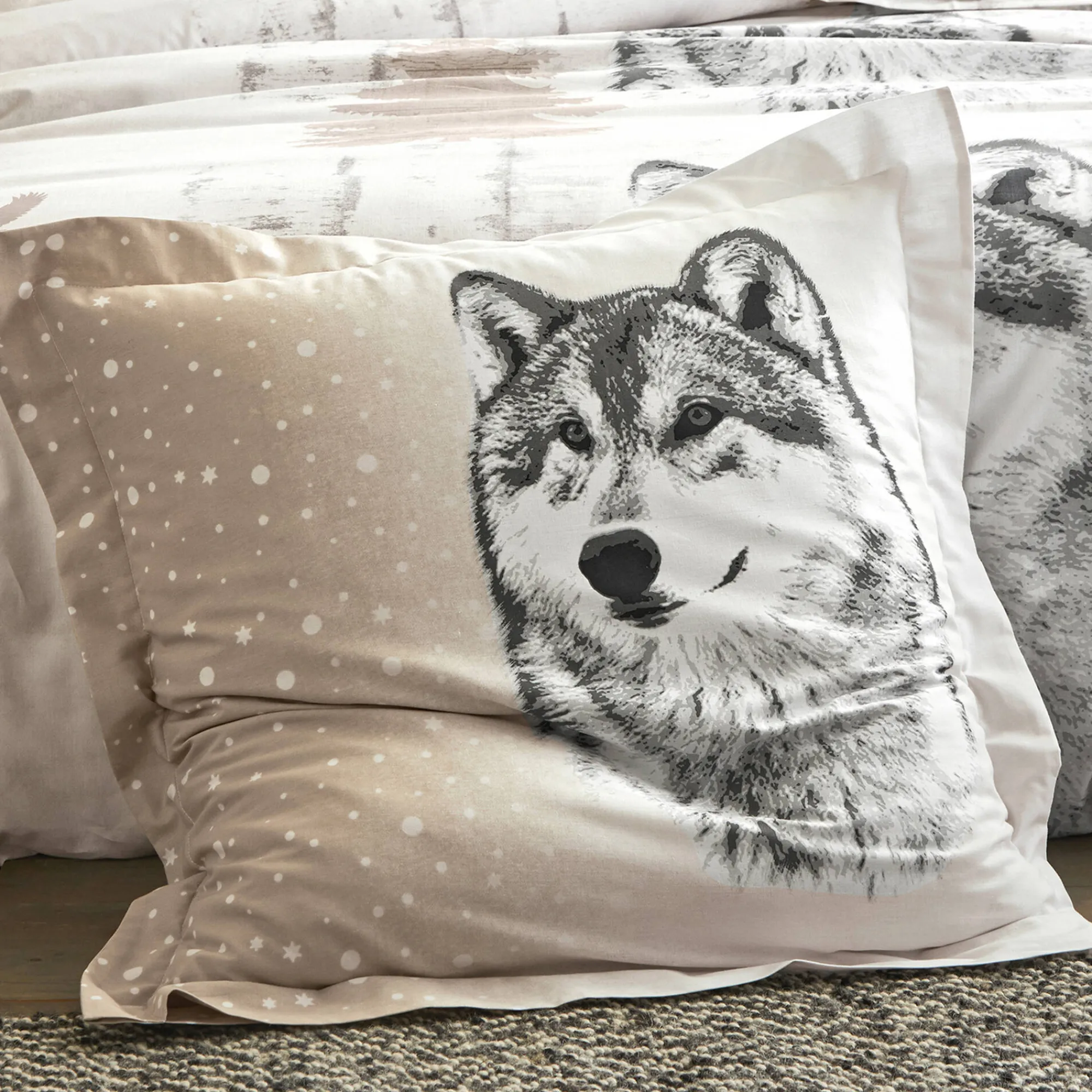 Fantasie Bedlinnen|Vlak Laken<Blancheporte Bedlinnen Artic, in bedrukt flanel taupe