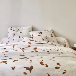 Fantasie Bedlinnen|Vlak Laken<Blancheporte Bedlinnen Automne in bedrukt flanel wit